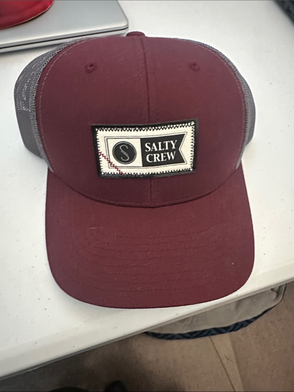 Salty Crew Maroon and Gray Trucker Hat